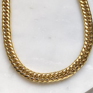 Chunky Cuban Chain Necklace, Gold Heavy Necklace, Bold Thick Chain Statement Necklace, Miami XL Chain, Birthday Gift for Her,  MALECON
