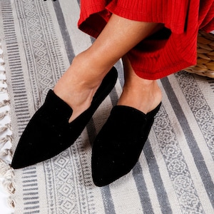 RAFAELA Black, Leather loafers, Leather Sexy Mules, Chaussures vintage femme, Black Leather Shoes, Mocassins Femme cuir
