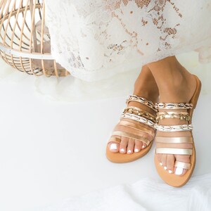 LAST SIZES Wedding Sandals Beach Bridal Shoes Boho Wedding Shoes Destination Wedding Sandals Party Flat Shoes Comfortable image 2