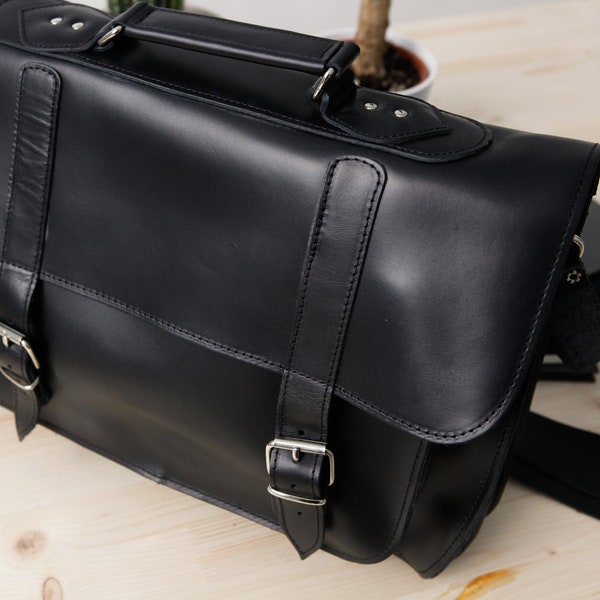 Leather Briefcase Men - Etsy