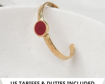 Bracelet femme or avec motif circulaire rose résine, Bracelet martelé fait main, Bracelet boho ethnique, Bijoux ethniques