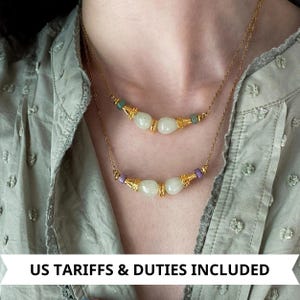 Collana regalo per la mamma, collana con pietre preziose di agata delicata, collana minimalista in avventurina, collana con ciondolo in ametista, regalo di San Valentino, EUPHORIA