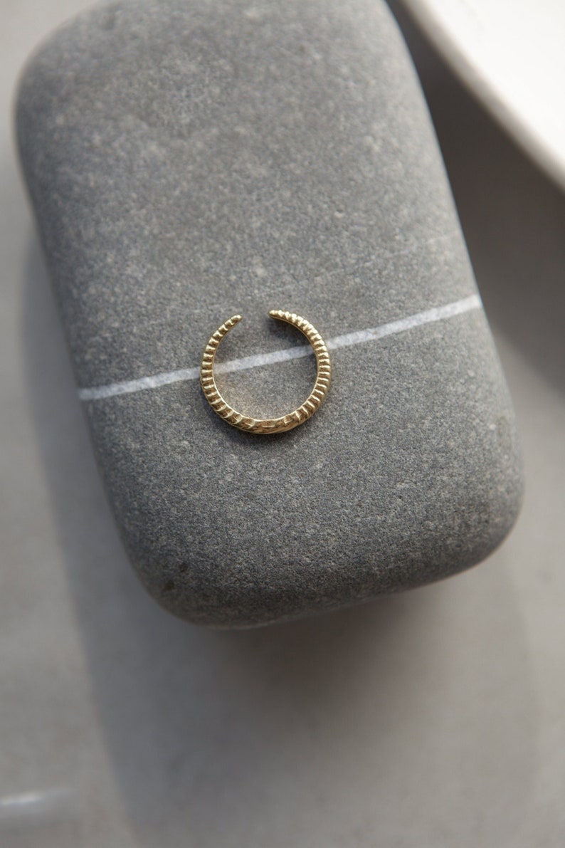 Gold filled band ring, Minimalist modern Ring for Women, Stacking flat ring, Contemporaty thin jewelry, Waves delicate RING image 1
