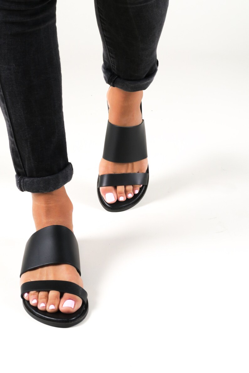 Sandales Grecques Cuir Cushion Insole Sandals Soft Leather Etsy