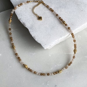 Dainty Heishi Agate Necklace Statement Gems Choker Necklace Gift for her Christmas, Edelstein-Halskette, Collier Pierre Femme, AMALIA