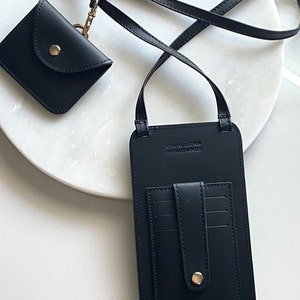 Mobile Phone Case Wallet, Air pods case, Leather Phone crossbody bag, Portable phone cover, card slot, fashion mobile phone case, IRIS image 6