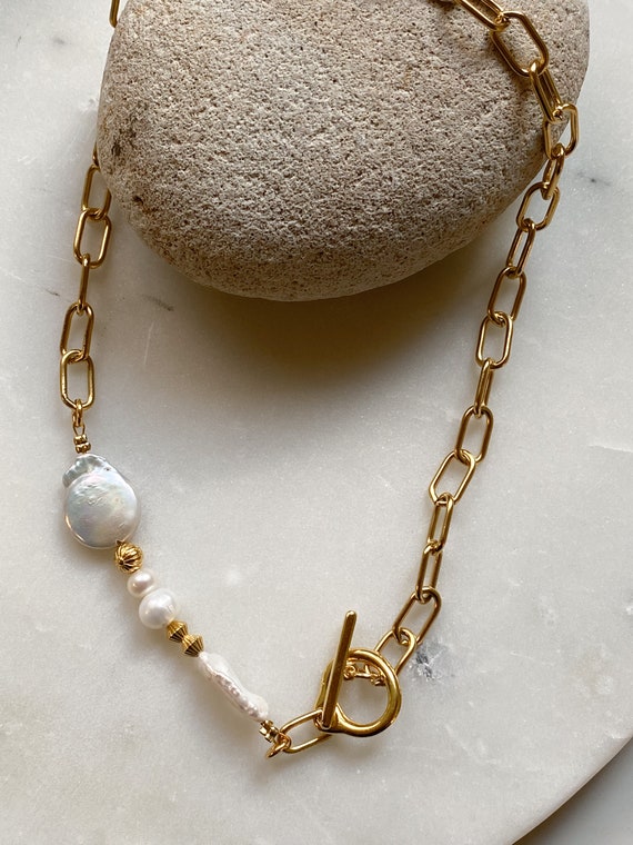 Collana Girocollo A Strati In Perle Barocche Oro Rosa – Regolabile – Gioiello Da Sposa E Festa - 2