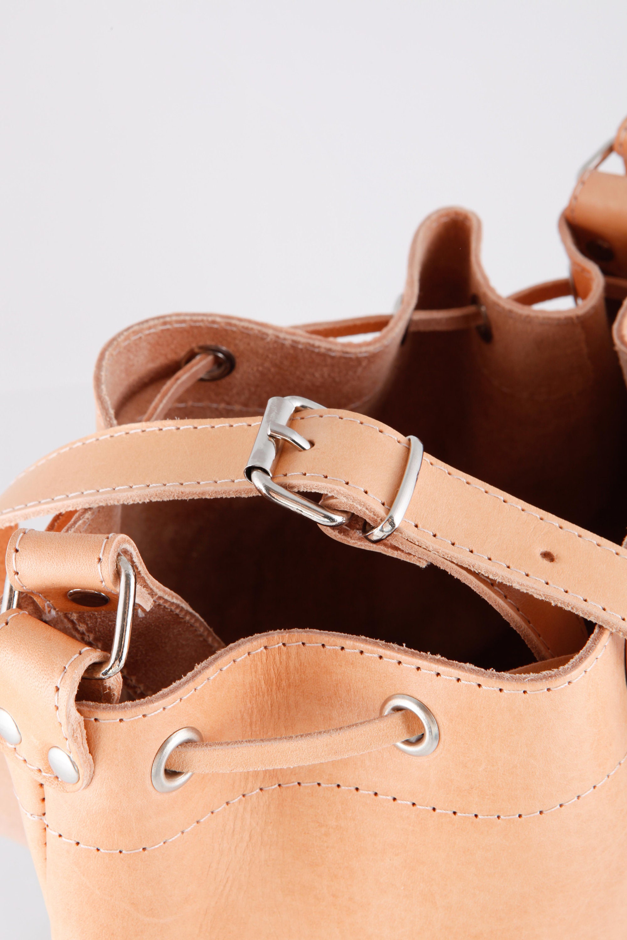 Leather Bucket Bag Womens Handmade Shoulder Handbag Genuine