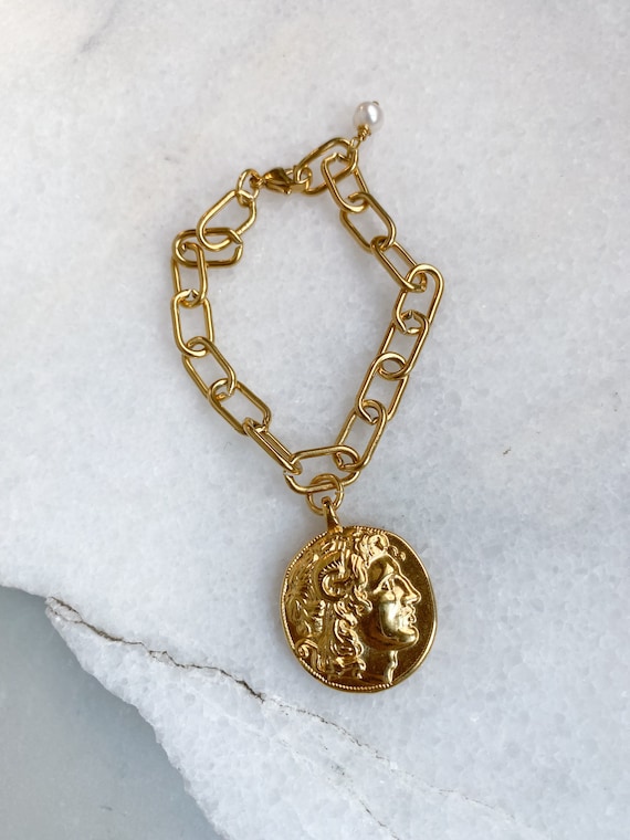 Greek coin bracelet sale