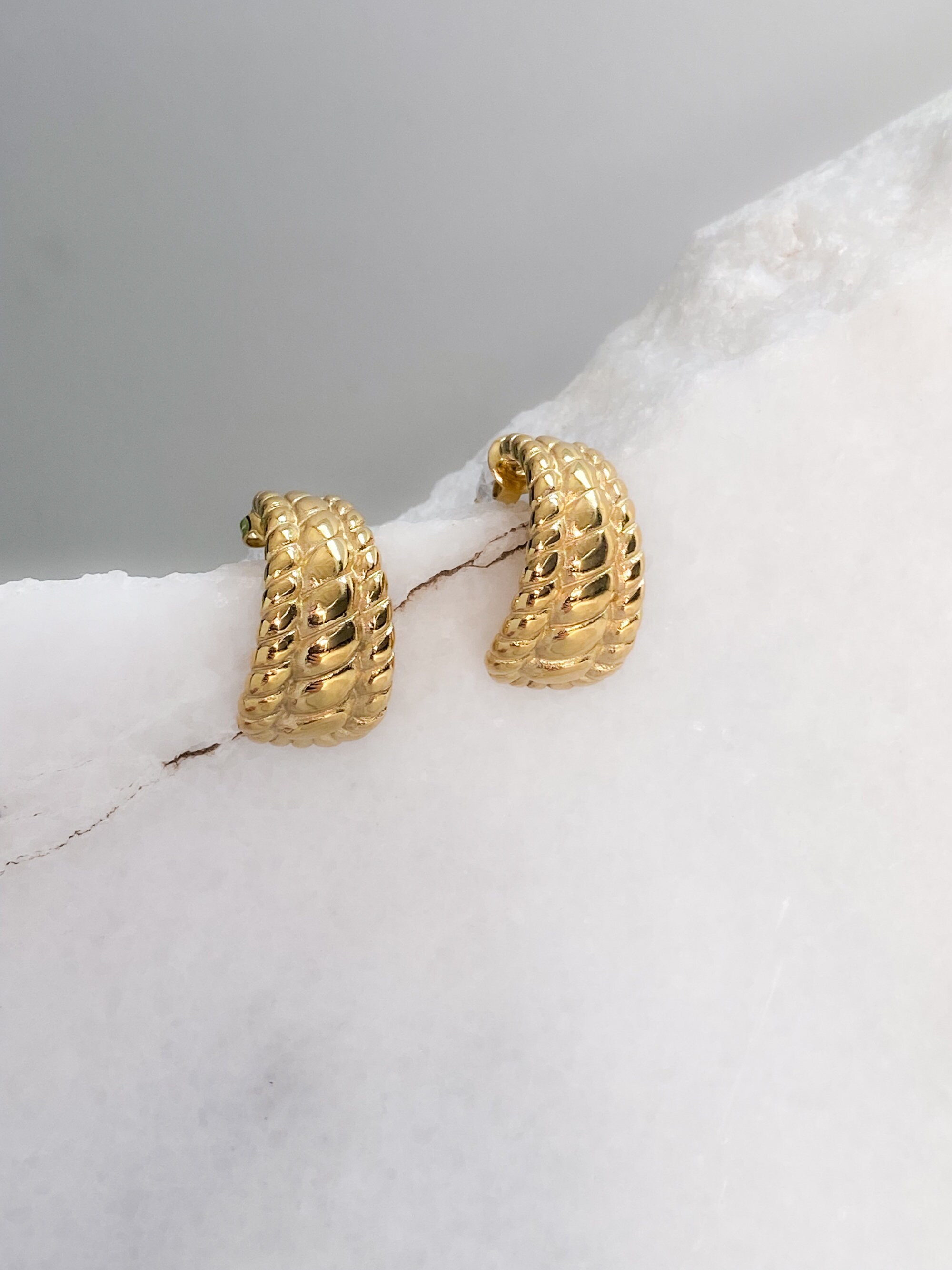 Gold Half Hoop Earrings Vintage Style, Classic Y2k Jewelry, 90s