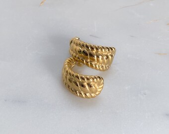Gold Half Hoop Earrings Vintage Style, Classic Y2k Jewelry, 90s