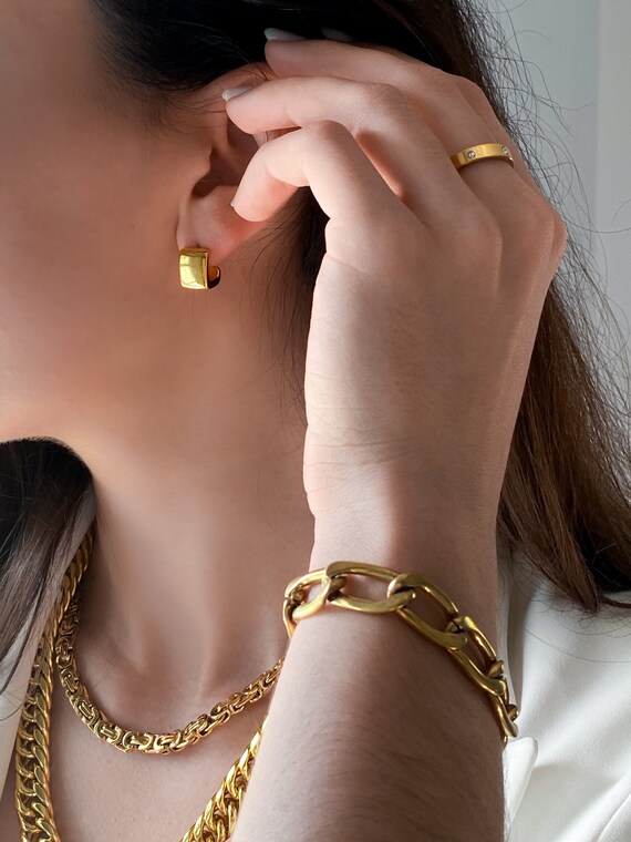 Gold Chain Bracelet Big Chain Bracelet Minimalist Statement