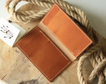 Luxury leather bifold wallet, handmade leather wallet, cognac bifold leather wallet, gift for him, vacheta leather wallet, gift for men