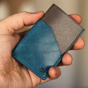 Tarjetero de lujo, Cuero vegetal completo, Cartera delgada, EDC,