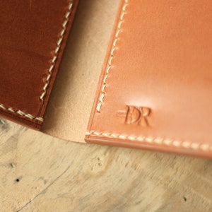 Luxury leather bifold wallet, handmade leather wallet, cognac bifold leather wallet, gift for him, vacheta leather wallet, gift for men image 6
