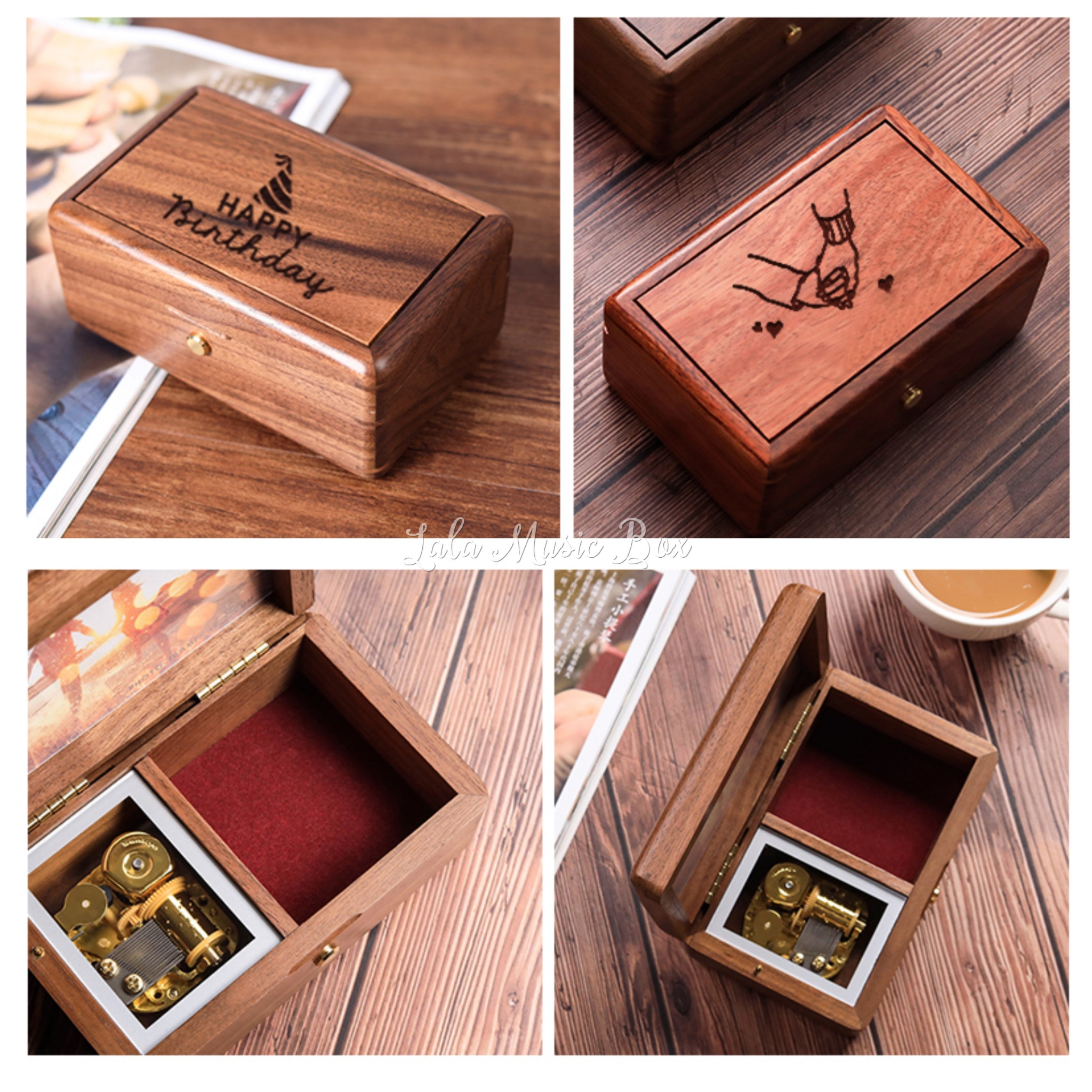 Custom Music Jewelry Box/Personalized Photo Music Box/Wood Etsy