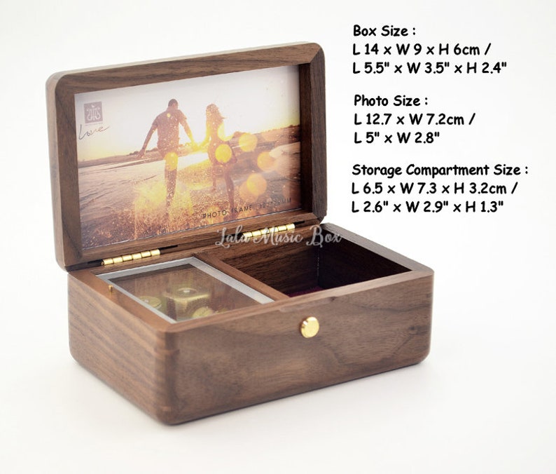Custom Music Jewelry Box/Personalized Photo Music Box/Wood Etsy