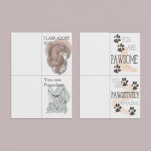 Carte de voeux, Animaux de compagnie Pintables, Amoureux des animaux de compagnie, Carte-cadeau pour animaux de compagnie, Découpes sur le thème des animaux de compagnie, Cartes mignonnes, Amoureux des animaux, Cartes de chat, Cartes de chien, Découpes