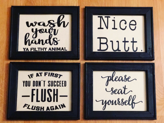 Download Canvas Frames Bathroom Decor Funny Wall Art Funny Etsy