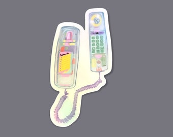 90s/00s Landline Holographic Vinyl Sticker