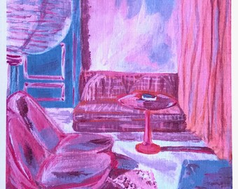 Vintage Polaroid Art Print "Pink Sitting Room"