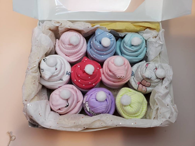 6-9 ms Unique Baby Shower Gift Set Baby Girl Forest Friends Cupcake Onesies