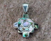 Abalone Chakana 950 Silver Handmade in Peru Unique Jewelry