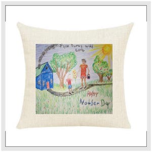 Personalized Child’s Drawing Pillow - A Unique Gift for Mom, Dad, or Grandparents