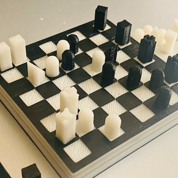 Miniature Chess Set - Minimalist mini design of the classic board game