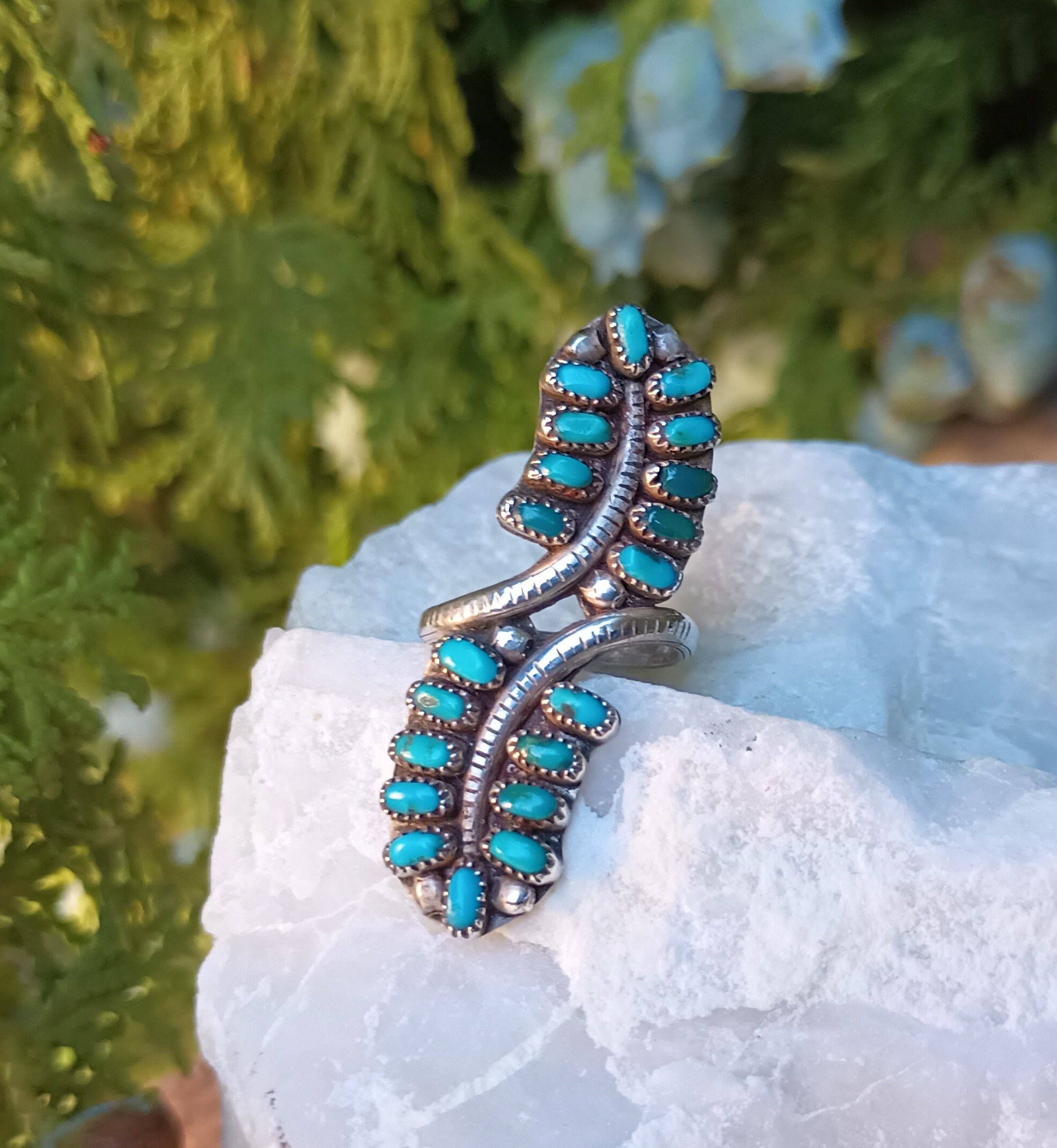 Unique! Vintage Zuni Needle Turquoise Native American Jewelry Silver Link Snake Tennis Bracelet Old Unique! Vintage Zuni Needle Turquoise Native American Jewelry Silver Link Snake Tennis Bracelet Old