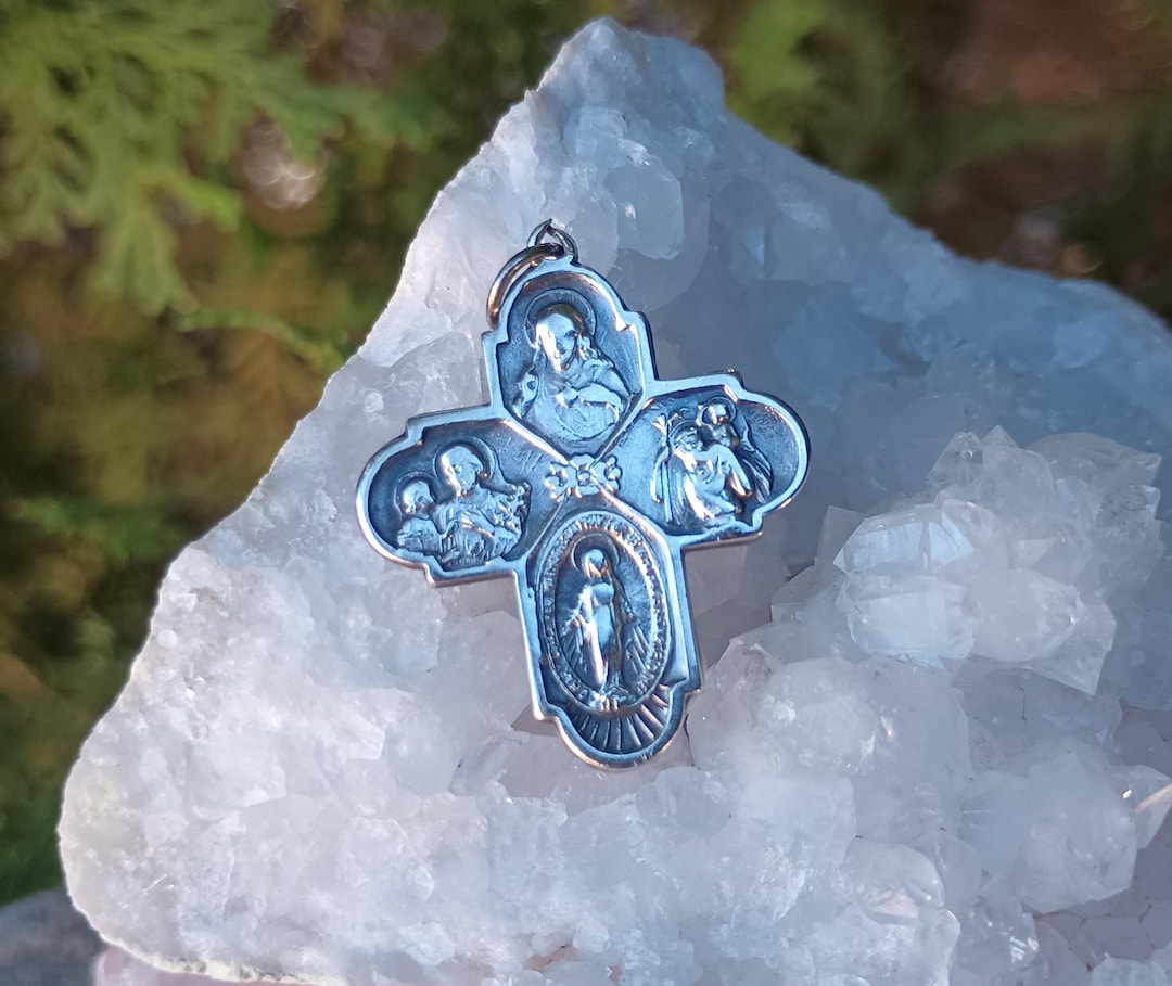Sterling Silver 4 Way Cross Pendant, Vintage 925 Jewelry, Catholic ...