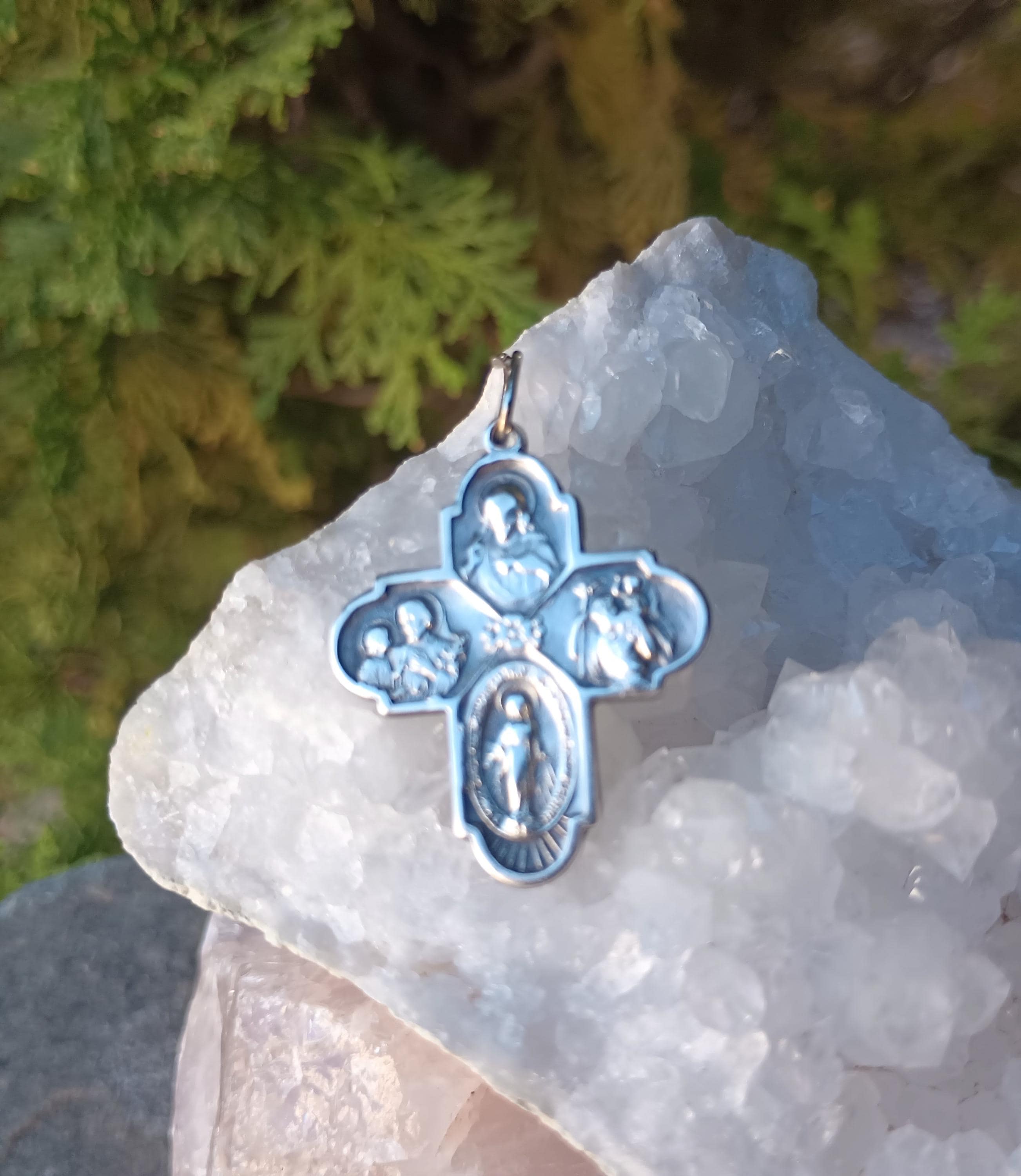 Sterling Silver 4 Way Cross Pendant, Vintage 925 Jewelry, Catholic ...