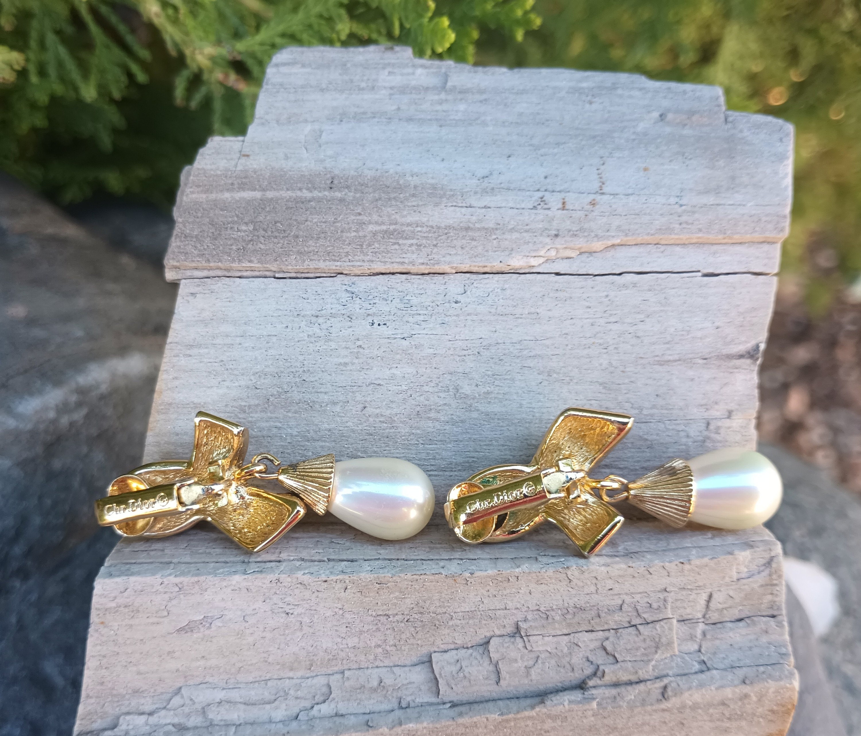 [wingbling] 925Silver☆Dior Shirring Pearl Earrings wingbling] 925Silver☆Dior Shirring Pearl Earrings DIOR *New
