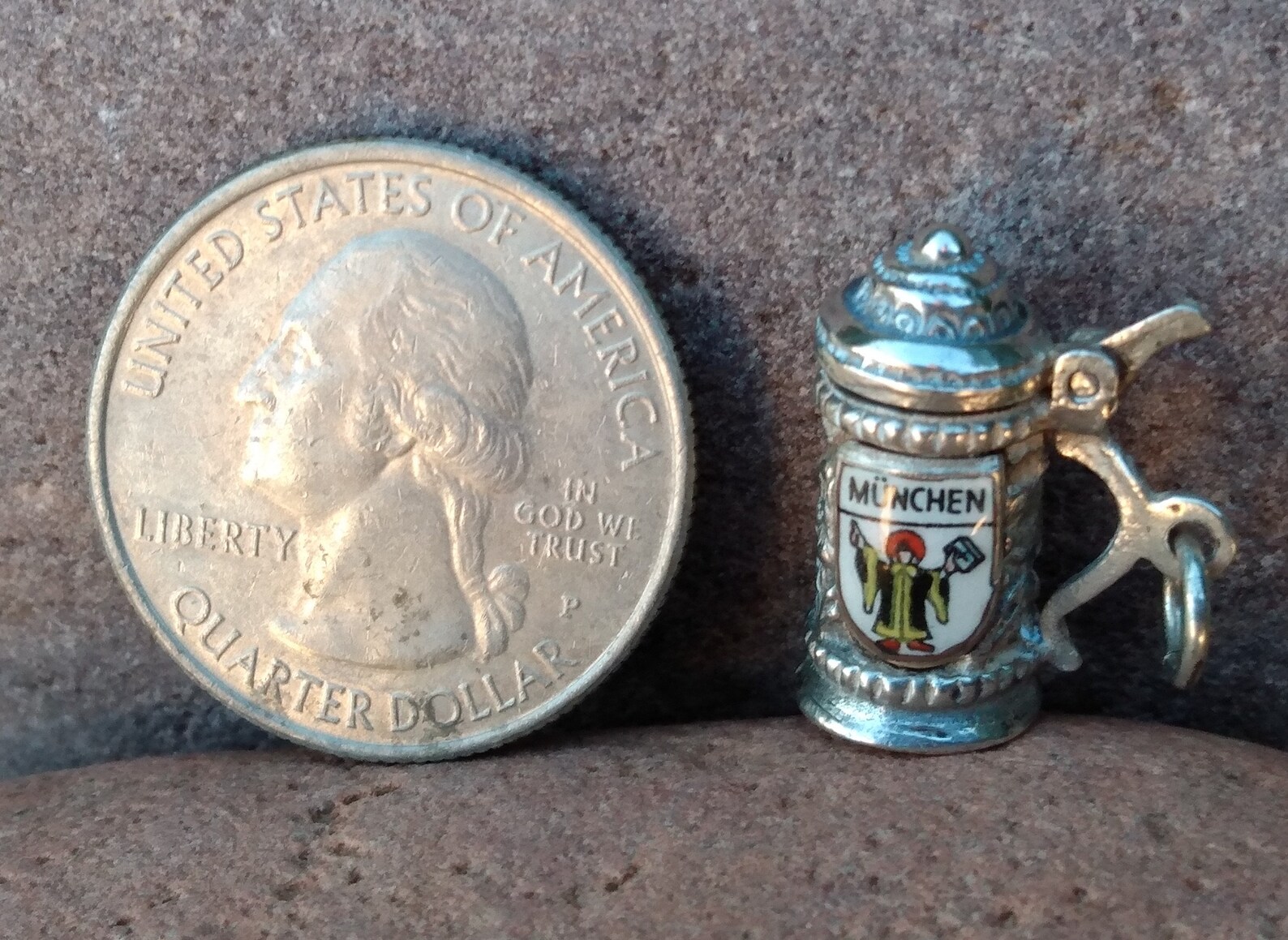 Beer Stein Charm 800 Silver München Germany 800 REU Enamel Etsy