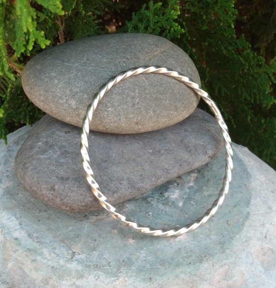 Sterling Silver Bangle Bracelet, Twisted, Vintage Jewelry Sterling Silver Bangle Bracelet, Twisted, Vintage Jewelry