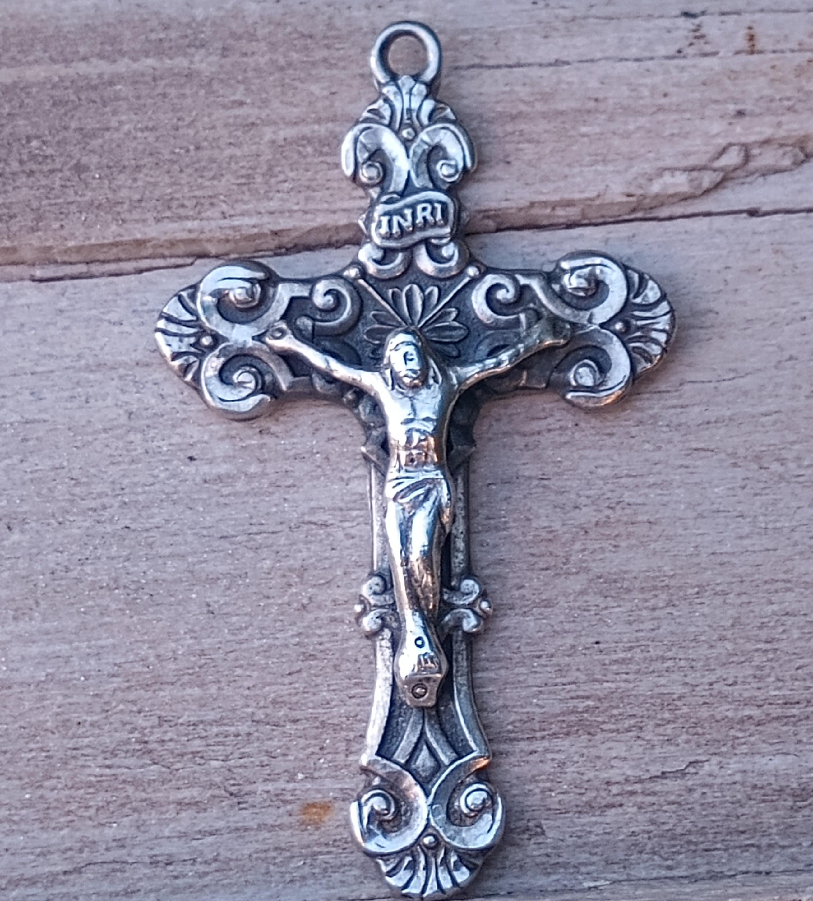 Vintage Creed INRI Sterling Silver Medal Pendant, Vintage 925 Jewelry ...