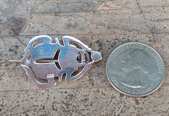Silver Scarab Beetle Brooch, Egyptian, Hallmarked… - image 6