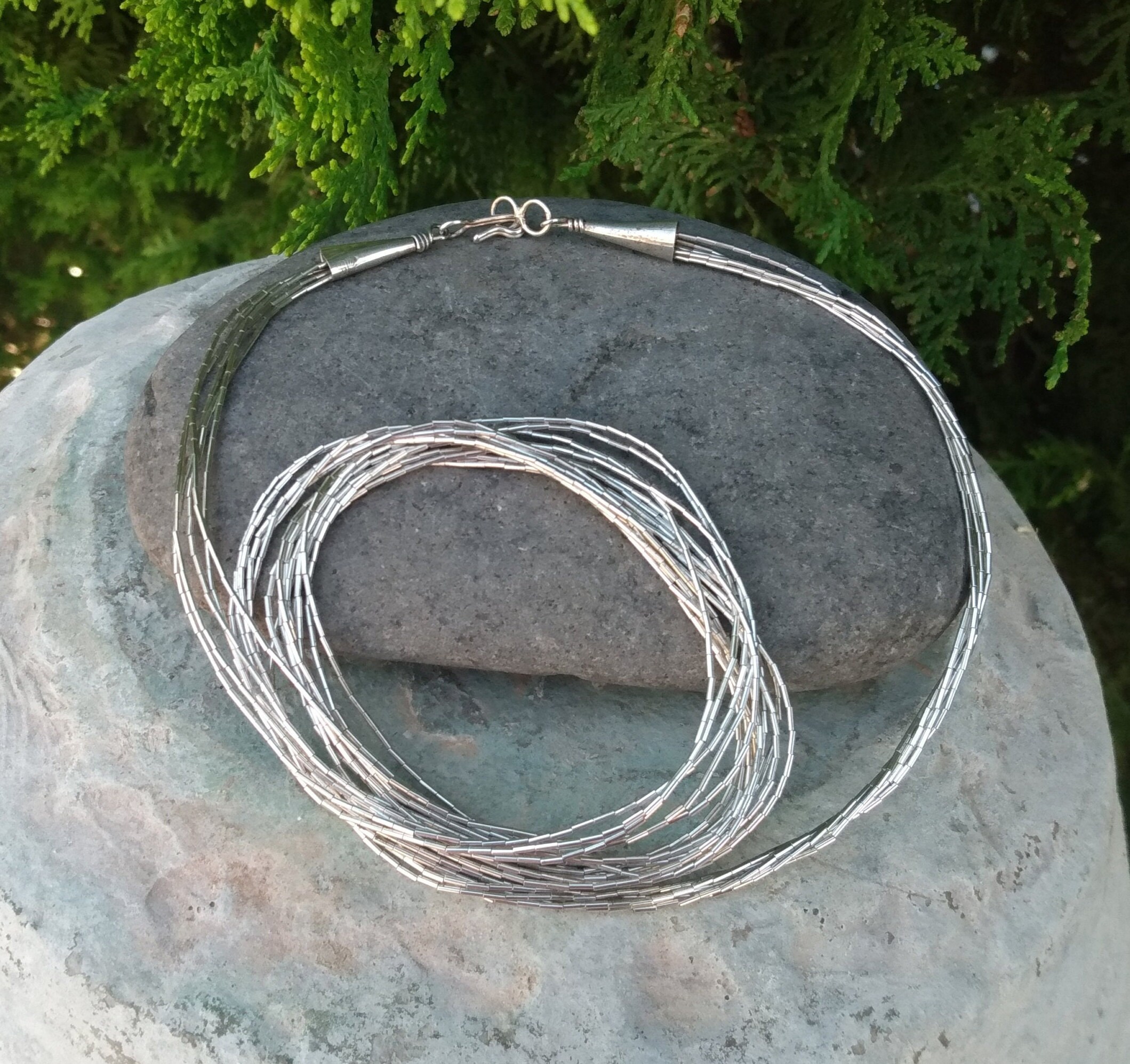 Vintage liquid silver on sale necklace