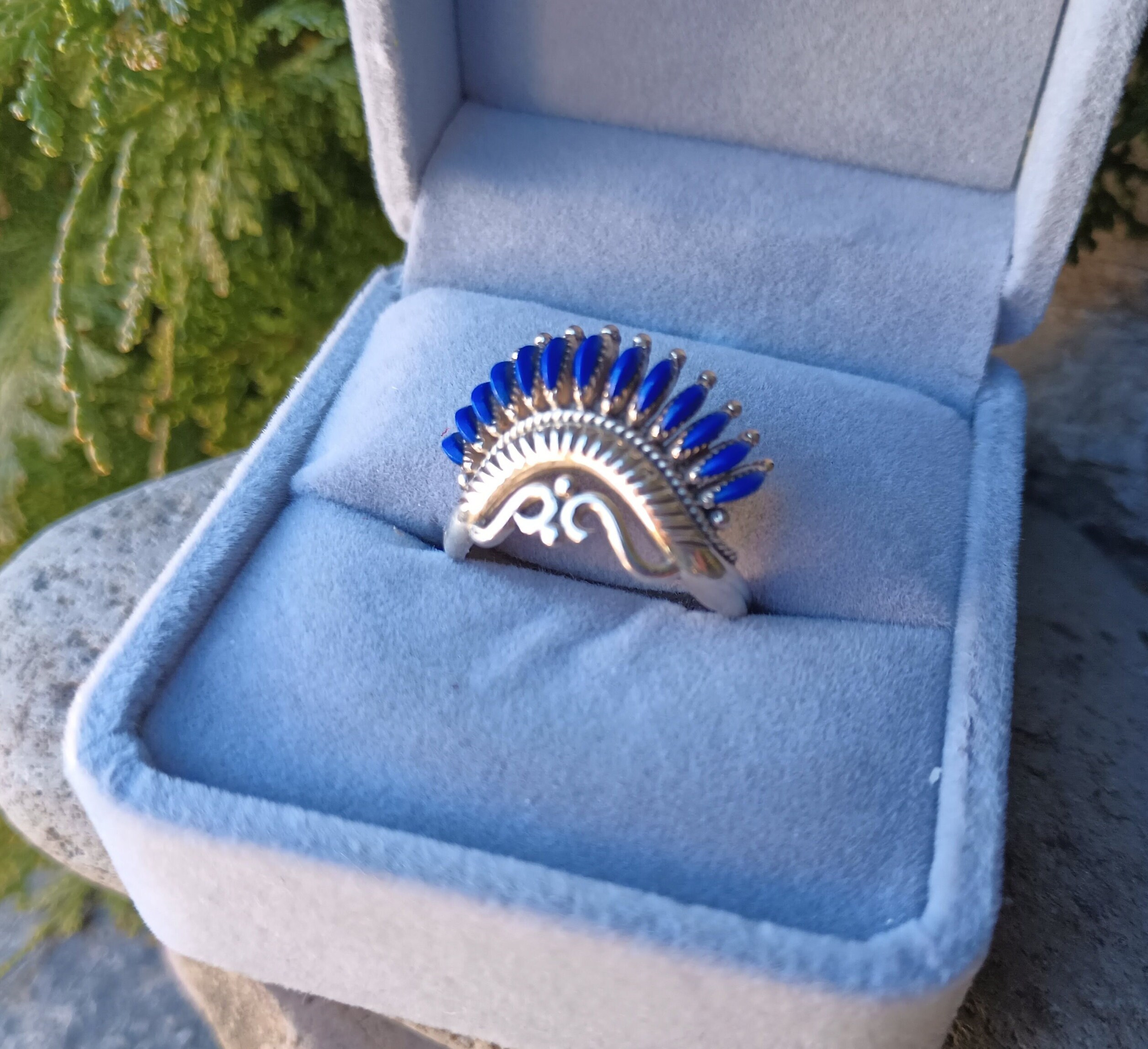 NF HASKIE Sterling Silver Ring Zuni Lapis Vintage Native - Etsy 日本