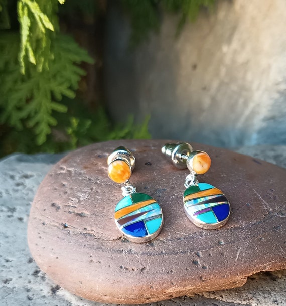 Snake Of Inlay Vintage Native American Navajo Turquoise Opal Sterling Silver Inlay Bracelet Snake Of Inlay Vintage Native American Navajo Turquoise Opal Sterling Silver Inlay Bracelet