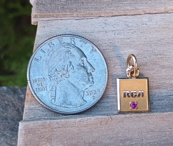 cTo RCA 10KT Gold Ruby Pendant Charm, Vintage Jew… - image 5