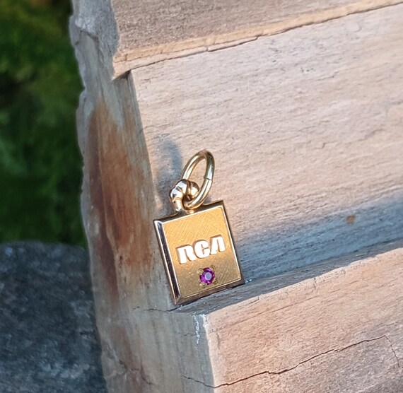 cTo RCA 10KT Gold Ruby Pendant Charm, Vintage Jew… - image 3