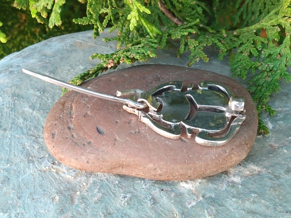 Silver Scarab Beetle Brooch, Egyptian, Hallmarked… - image 7