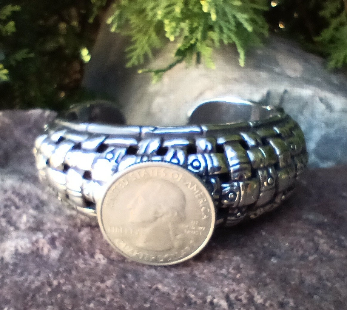 JOHN HARDY Sterling Silver Kick Cuff Bracelet, Woven Bamboo