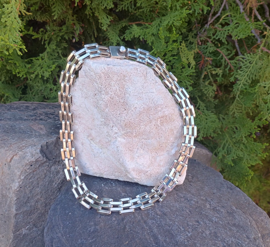 Sterling Silver Necklace, Vintage Mexican Jewelry, Stamped Mexico