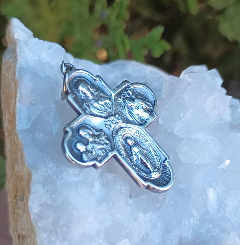 Sterling Silver 4 Way Cross Pendant, Vintage 925 Jewelry, Catholic ...