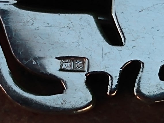 Silver Scarab Beetle Brooch, Egyptian, Hallmarked… - image 8