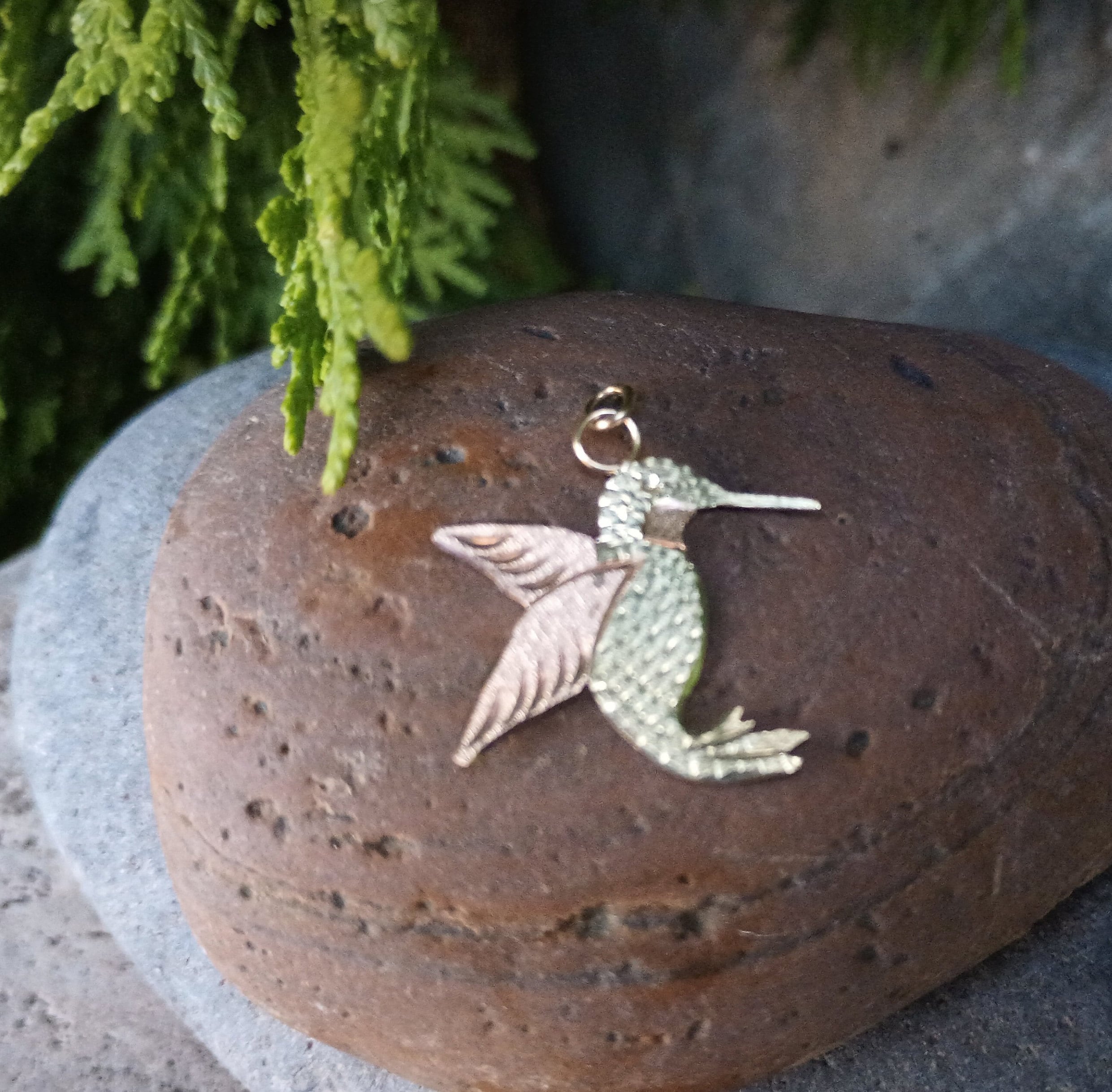 CCO COLEMAN 10K Gold Hummingbird Pendant Charm Black Hills Gold
