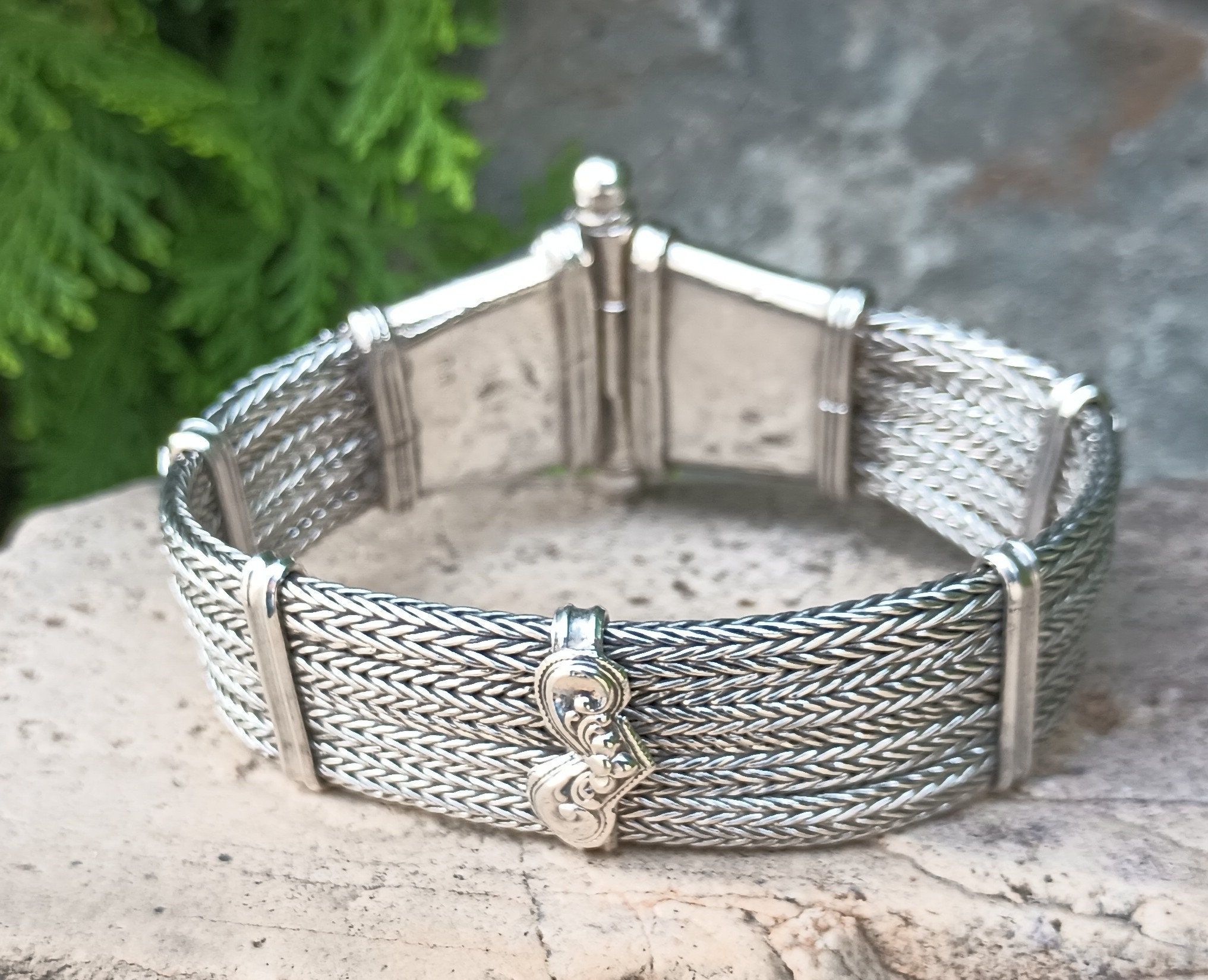 アクセサリー INDIAN JEWELRY Square Stamp Bracelet 925 Sterling Silver Woman Bracelet Stamp Jewelry Retro