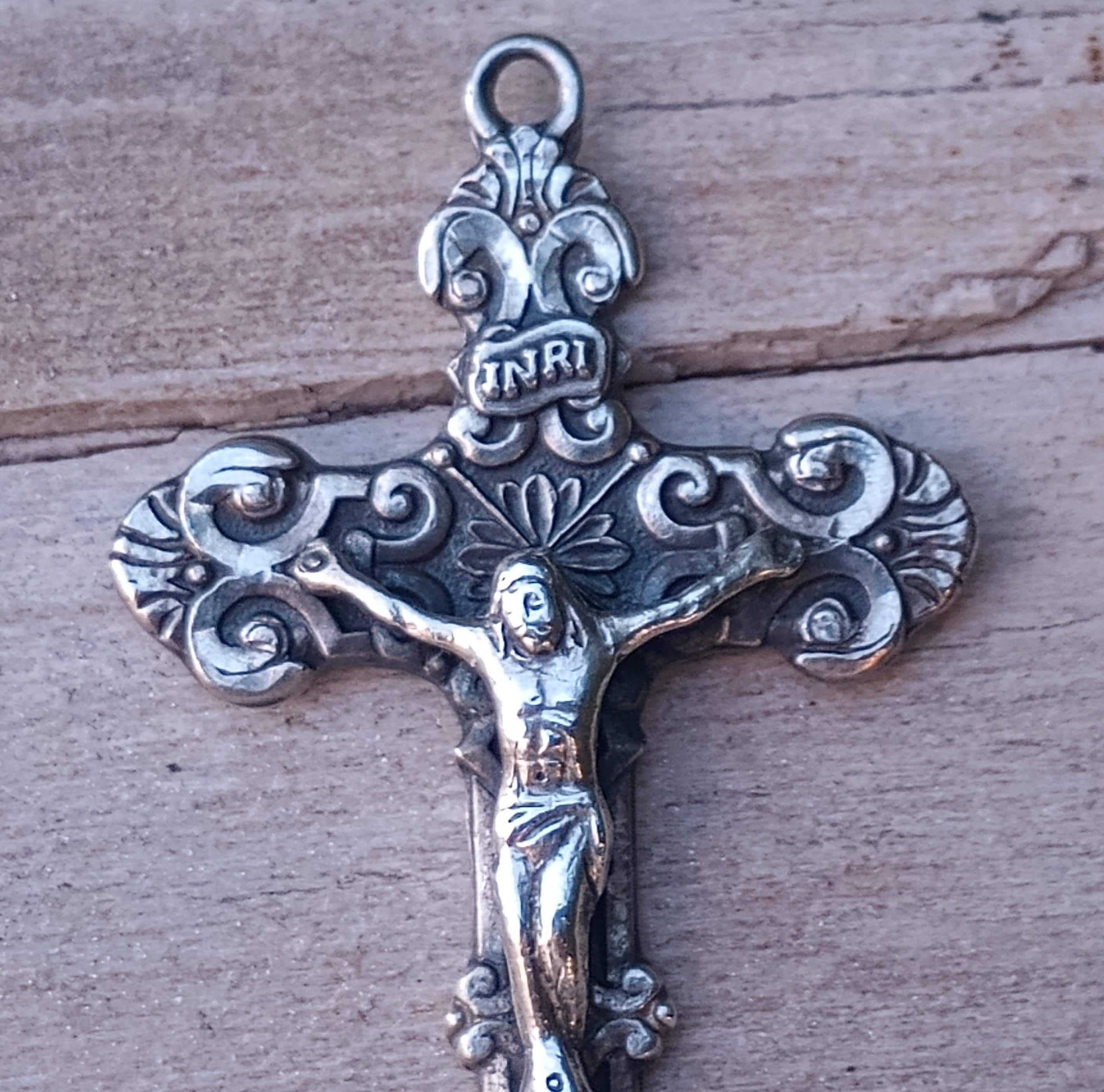 Vintage Creed INRI Sterling Silver Medal Pendant, Vintage 925 Jewelry ...